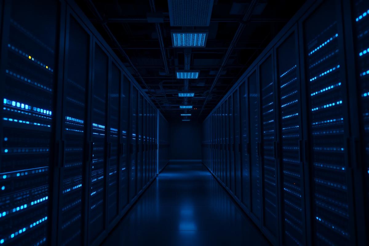 Data centre with server racks